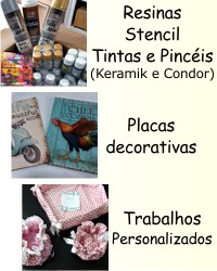 Materiais para Artesanato - Pintura sobre tela - pintura sob tela - Resinas - Stencil - Tintas e Pincéis KERAMIK e CONDOR - Placas decorativas - Trabalhos personalizados - Kit Bebê