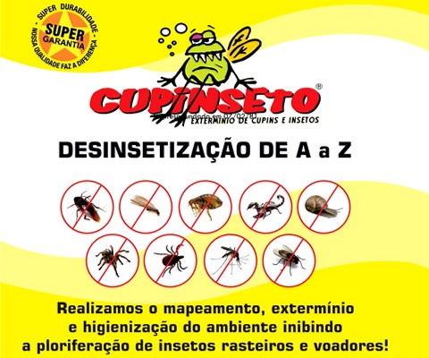 DESINSETIZAÇÃO DE A a Z - Realizamos o mapeamento extermínio e higienização do ambiente inibindo a proliferação de insetos rasteiros e voadores