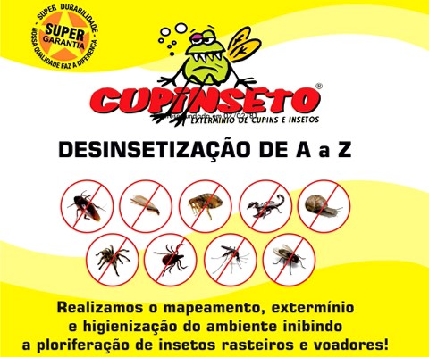 DESINSETIZAÇÃO DE A a Z - Realizamos o mapeamento extermínio e higienização do ambiente inibindo a proliferação de insetos rasteiros e voadores