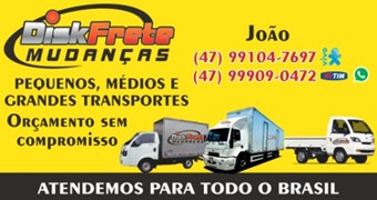 Disk Frete Mudanças Balneário Camboriú - Pequenos Médios e Grandes Transportes - Atendemos para todo o Brasil