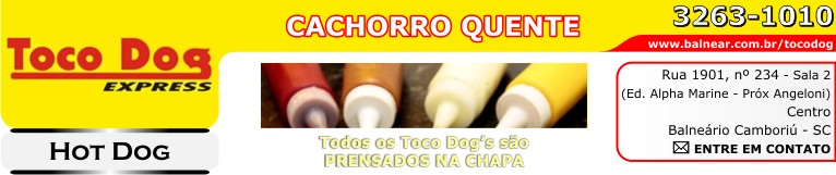 EMPRESA - SEGMENTO - SLOGAN - Fone: (47) 3367-0000 - Rua 3000, nº 103 - Próximo - Centro - Balneário Camboriú - Santa Catarina